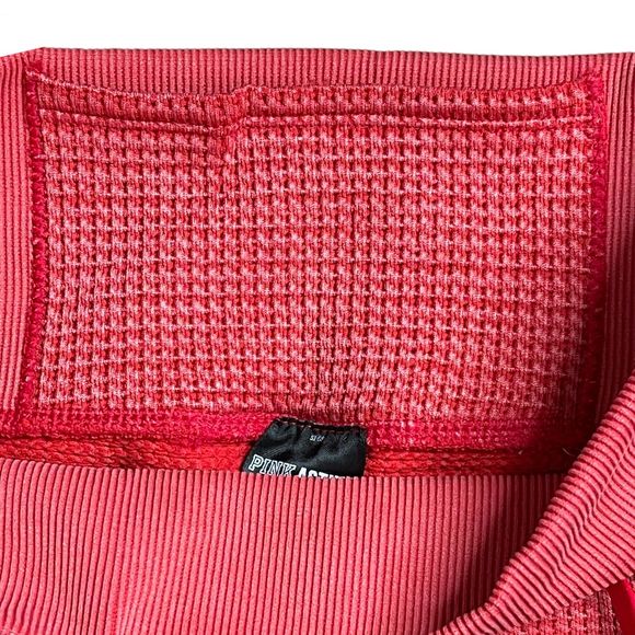 Victoria's Secret Pink Active Waffle Knit Jogger Pants Red Drawstring Waist M - Picture 7 of 8